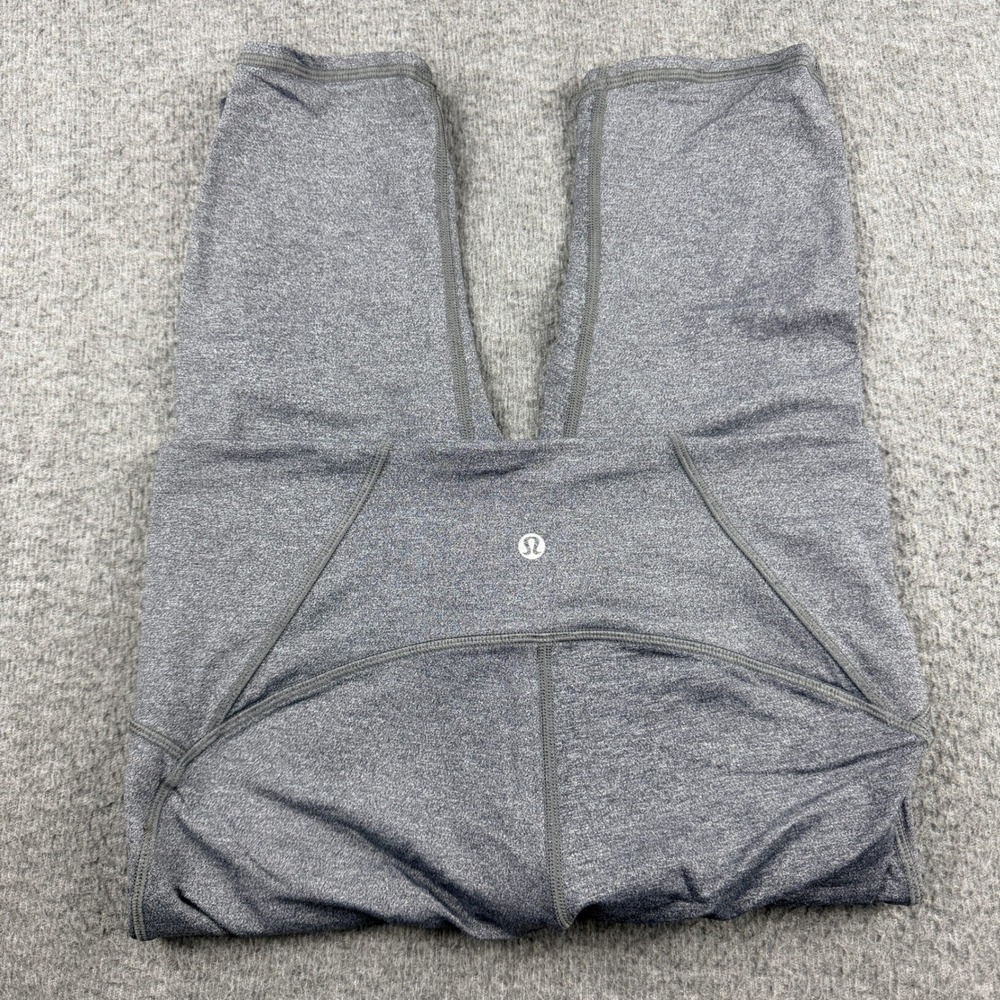 Lululemon Pace Queen Crop Leggings Heathered Gray Mesh Panel Size 8 W5L40S